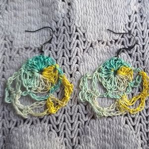 Boho Crochet Floral Earrings Summer Festival Handmade